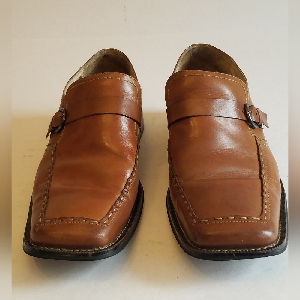Fratelli Select Men's  Slip on Dress Shoes Leather  Square Toe  Brown Size 12 - Picture 3 of 17